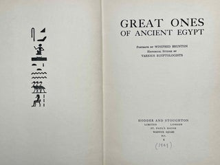 Great ones of ancient Egypt. Portraits by Winifred Brunton. Historical studies by various egyptologists.[newline]M0230-04.jpeg