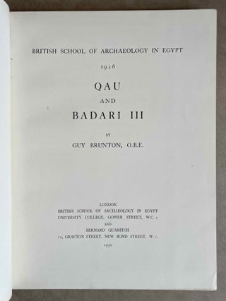 Qau and Badari. Vol. I, II & III (complete set)[newline]M0236a-21.jpeg