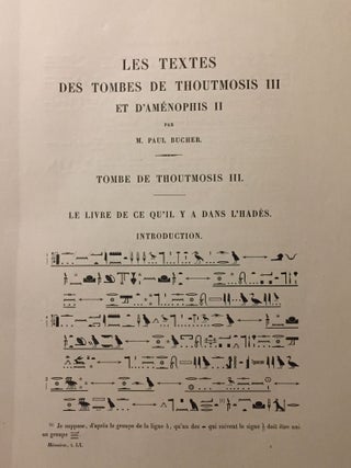 Les textes des tombes de Thoutmosis III et d'Aménophis II. Tome premier (all published)