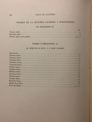Les textes des tombes de Thoutmosis III et d'Aménophis II. Tome premier (all published)