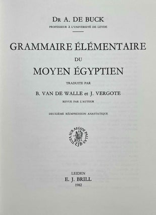 Grammaire élémentaire du moyen égyptien