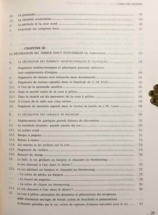 Les complexes funéraires d'Ouserkaf et de Neferhetepes. Tome I: Texte. Tome II: Planches (complete set)