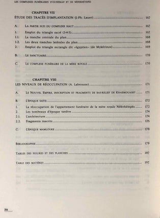 Les complexes funéraires d'Ouserkaf et de Neferhetepes. Tome I: Texte. Tome II: Planches (complete set)
