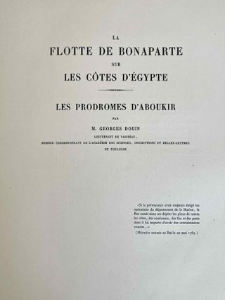 La flotte de Bonaparte sur les côtes d'Egypte. Les prodromes d'Aboukir.