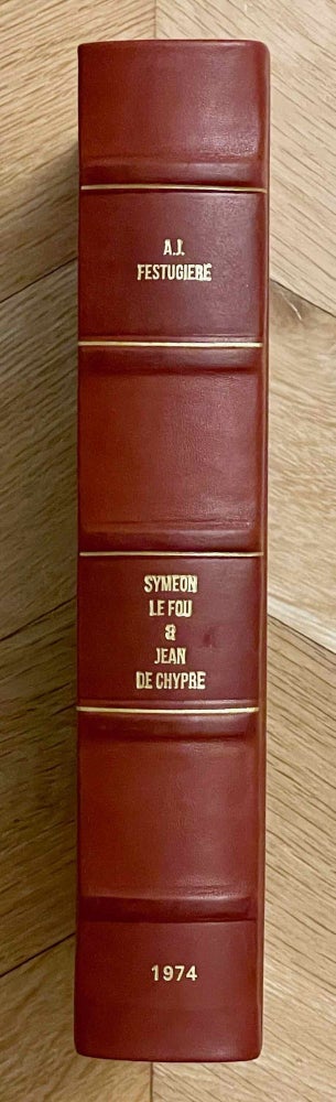 Item #M0291i Vie de Syméon le fou et vie de Jean de Chypre. FESTUGIERE André-Jean - LEONTIOS DE NEAPOLIS.[newline]M0291i-00.jpeg