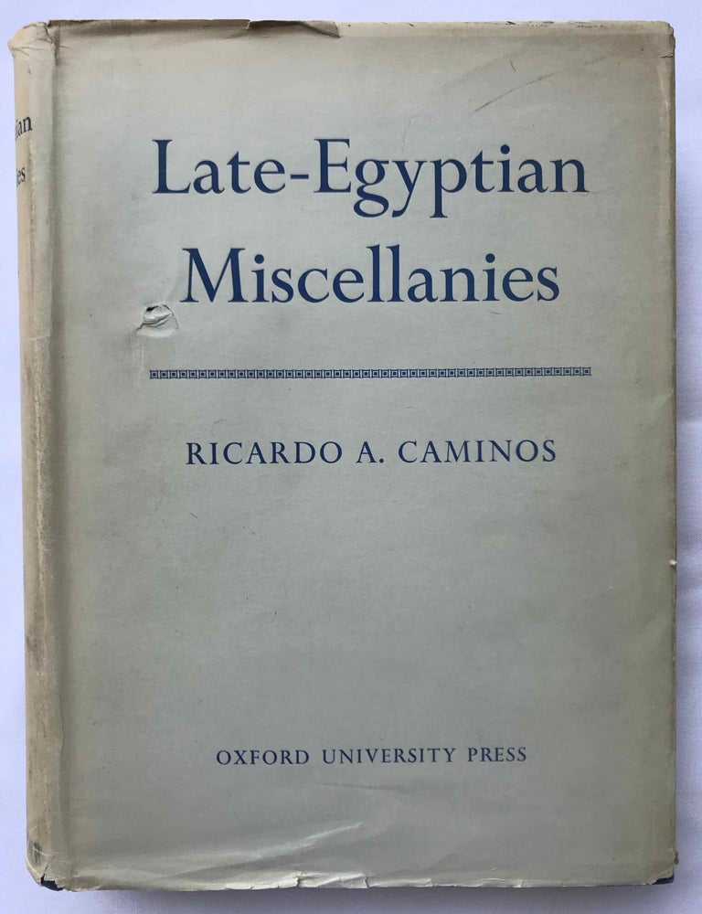 Item #M0295h Late Egyptian miscellanies. CAMINOS Ricardo Augusto.[newline]M0295h-00.jpg