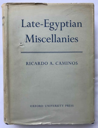 Item #M0295h Late Egyptian miscellanies. CAMINOS Ricardo Augusto[newline]M0295h-00.jpg