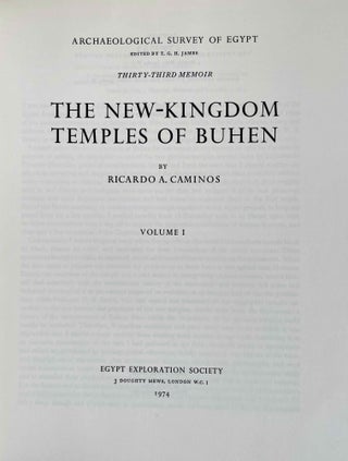 The New kingdom temples of Buhen. Vol. I & II (complete set)