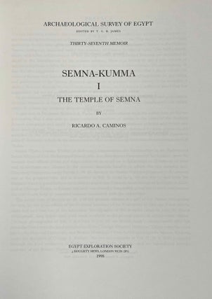 Semna-Kumna. Vol. I: The temple of Semna. Vol. II: The temple of Kumna (complete set)