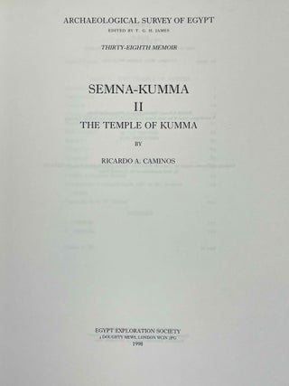 Semna-Kumna. Vol. I: The temple of Semna. Vol. II: The temple of Kumna (complete set)