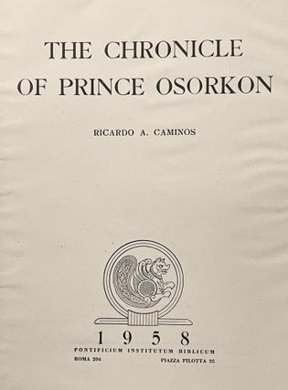 The chronicle of prince Osorkon