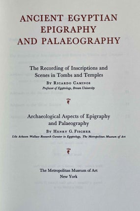 The recording of inscriptions and scenes in tombs and temples, and: Archaeological Aspects of Epigraphy and Palaeography[newline]M0302-01.jpeg
