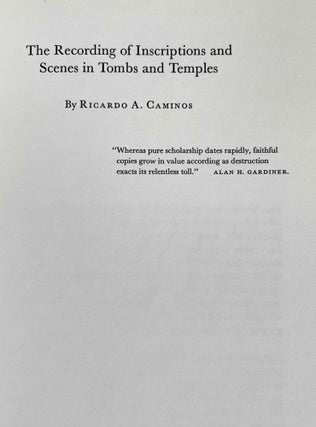The recording of inscriptions and scenes in tombs and temples, and: Archaeological Aspects of Epigraphy and Palaeography[newline]M0302-03.jpeg