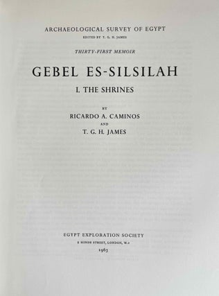 Gebel es-Silsilah. The shrines. Vol. I (all published)[newline]M0303e-01.jpeg