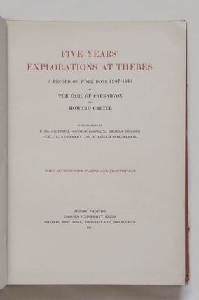 Five years explorations at Thebes. A record of work done 1907-1911.