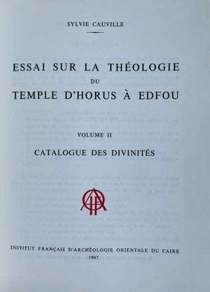 Essai sur la théologie du temple d'Horus à Edfou. Tomes I & II (complete set)