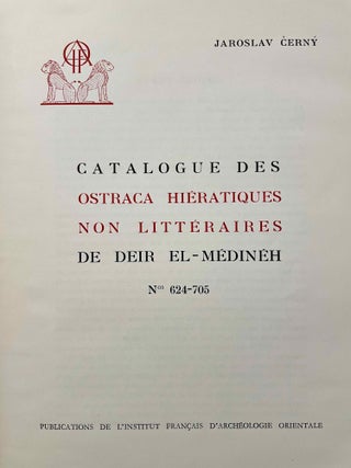Catalogue des ostraca hiératiques non littéraires de Deir el Médineh. Tome VII: Nos. 624 à 705