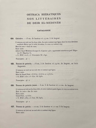 Catalogue des ostraca hiératiques non littéraires de Deir el Médineh. Tome VII: Nos. 624 à 705