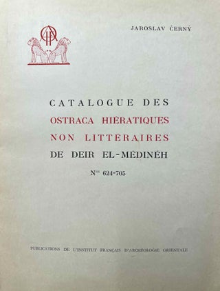 Item #M0329d Catalogue des ostraca hiératiques non littéraires de Deir el Médineh. Tome VII:...