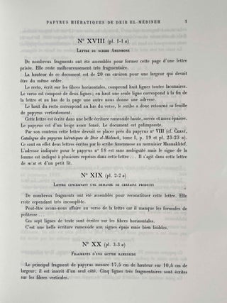 Papyrus hiératiques de Deir el-Medineh. Tome I: Nos I-XVII. Tome II: XVIII-XXXIV (complete set)[newline]M0334j-13.jpeg