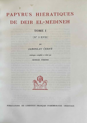 Papyrus hiératiques de Deir el-Medineh. Tome I: Nos I-XVII. Tome II: XVIII-XXXIV (complete set)[newline]M0334k-02.jpeg