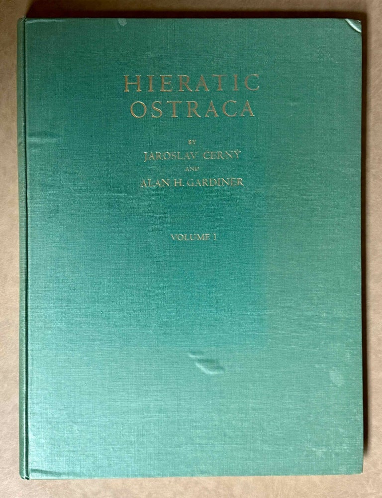 Item #M0337h Hieratic ostraca. Vol. I [all published]. CERNY Jaroslav - GARDINER Alan Henderson.[newline]M0337h-00.jpeg