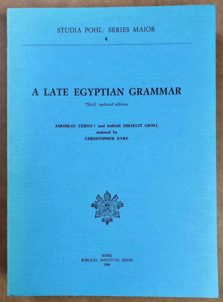 Item #M0338c A late egyptian grammar. CERNY Jaroslav - GROLL Sarah Israelit.[newline]M0338c.jpg