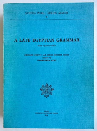 Item #M0338d A late egyptian grammar. CERNY Jaroslav - GROLL Sarah Israelit