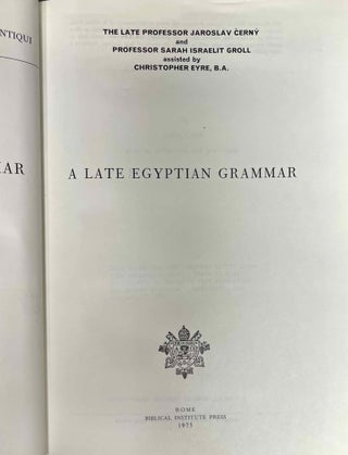 A late egyptian grammar