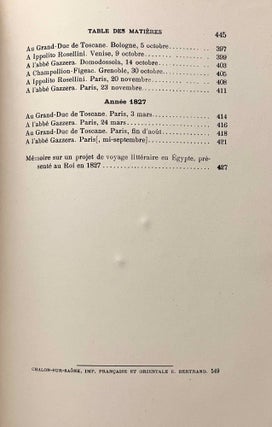 Lettres et journaux de Champollion, recueillis et anotés par H. Hartleben. Tome I: Lettres écrites d'Italie. Tome II: Lettres et journaux écrits pendant le voyage d'Egypte (complete set)