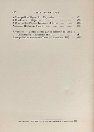 Lettres et journaux de Champollion, recueillis et anotés par H. Hartleben. Tome I: Lettres écrites d'Italie. Tome II: Lettres et journaux écrits pendant le voyage d'Egypte (complete set)
