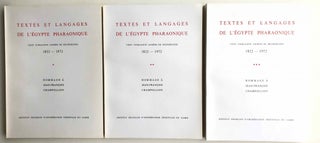 Item #M0349d Hommage à J.F. Champollion - Textes et langages de l'Egypte pharaonique. Cent...[newline]M0349d.jpg