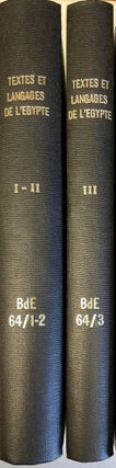 Item #M0349l Hommage à J.F. Champollion - Textes et langages de l'Egypte pharaonique. Cent...