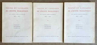Item #M0349p Hommage à J.F. Champollion - Textes et langages de l'Egypte pharaonique. Cent...
