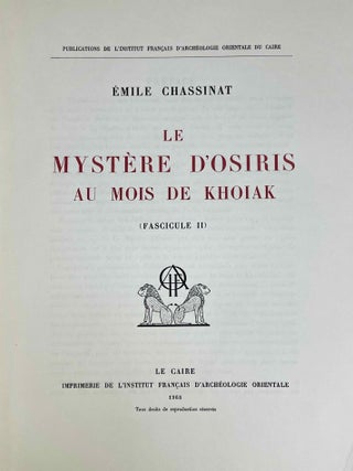 Le myst&egrave;re d'Osiris au mois de Khoiak. Fasc. 1 & 2 (complete set)[newline]M0364f-15.jpeg