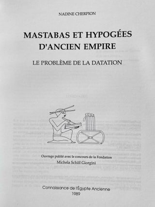 Mastabas et hypogées d'Ancien Empire: le problème de la datation[newline]M0367f-01.jpeg