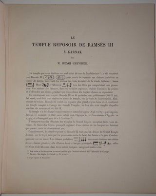 Le temple-reposoir de Ramsès III à Karnak. Fasc. 1: Texte. Fasc. 2: Planches (complete set)[newline]M0368a-03.jpg