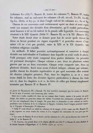 Temple d'Amon à Karnak. Les divinités des colonnes de la grande salle hypostyle et leurs épithètes