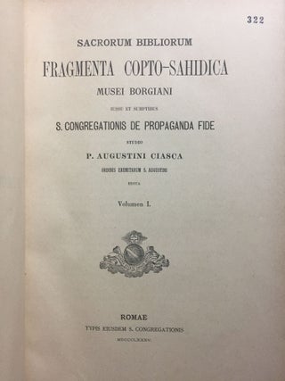 Sacrorum biblicorum fragmenta copto-sahidica musei borgiani. Vol. I, II & III (complete set)[newline]M0370-03.jpg