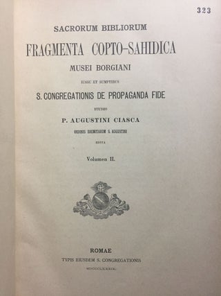 Sacrorum biblicorum fragmenta copto-sahidica musei borgiani. Vol. I, II & III (complete set)[newline]M0370-09.jpg