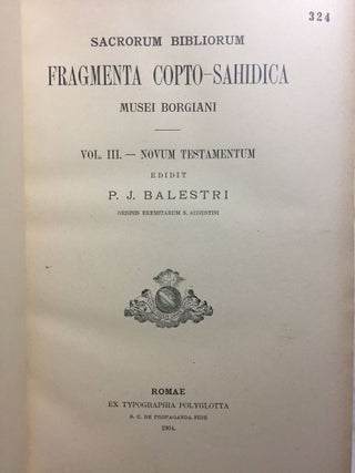 Sacrorum biblicorum fragmenta copto-sahidica musei borgiani. Vol. I, II & III (complete set)[newline]M0370-13.jpg