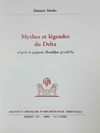 Mythes et légendes du Delta d'après le papyrus Brooklyn 47.218.84 ...