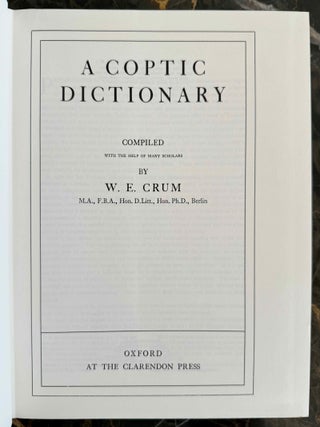 A Coptic dictionary