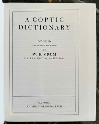 A Coptic dictionary