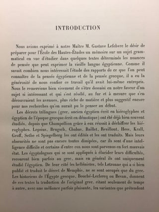 Les moyens d'expression du grec et de l'égyptien