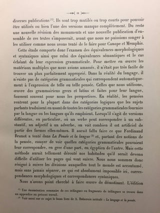 Les moyens d'expression du grec et de l'égyptien