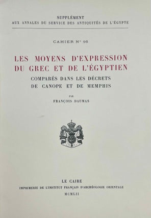 Les moyens d'expression du grec et de l'égyptien
