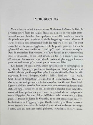 Les moyens d'expression du grec et de l'égyptien