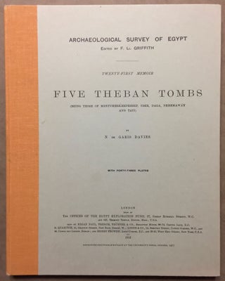 Item #M0402b Five Theban tombs. Being those of Mentuherkhepeshef, User, Daga, Nehemawäy and...