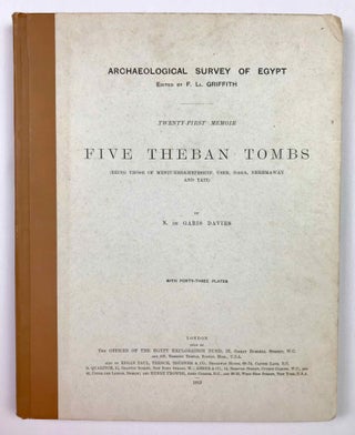 Item #M0402d Five Theban tombs. Being those of Mentuherkhepeshef, User, Daga, Nehemawäy and...